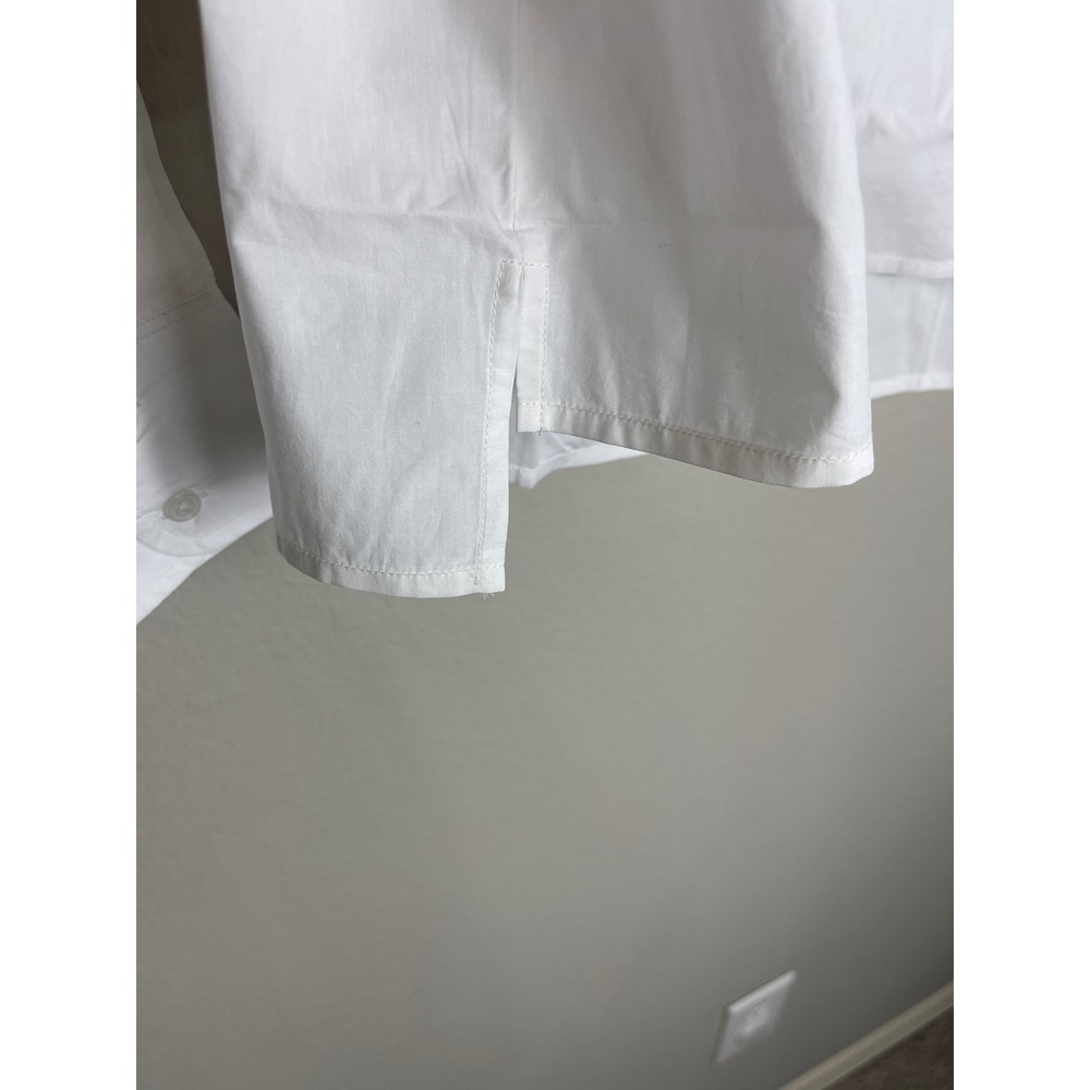 J.Crew Relaxed Fit Cropped Button Up Shirt White Women's Size 2 - Picture 7 of 9
